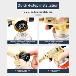 <span class=keywords><strong>Chalumeau</strong></span> de cuisine tout cuivre multifonction <span class=keywords><strong>à</strong></span> <span class=keywords><strong>gaz</strong></span> de type carte pour allumage, utilisable en inversé, de luxe - Product Image 3
