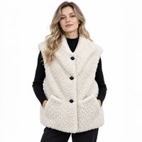 Gilet sans col en fausse fourrure, coupe carrée, trois boutons, poches plaquées, style urbain automne-hiver, OEM