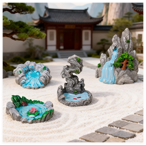 Maison de poupée en résine, jardin, étang, cascade, fontaine d'eau, <span class=keywords><strong>piscine</strong></span>, tour, aquarium, ornement, décoration, figurine et miniatures, jouet pour enfant - Product Image 5