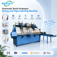 Machine automatique de collage et de pose de feuilles de papier pour supports de livres
