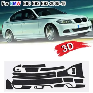 Carbon Fiber Sticker <b>Vinyl</b> <b>Decal</b> Trim 5D Glossy /3D Matte 15Pcs LHD for BMW E90 E92 E93 2005-2013 - Product Image 3