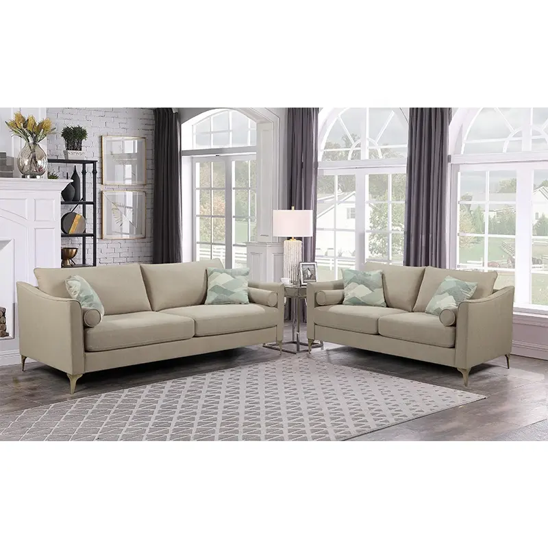 Tianhang mobili colore giallo chiaro tessuto di lino 3 + 2 + 1 divano set divanetti di lusso divano soggiorno