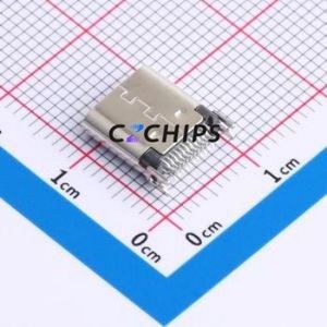 HC-TYPE-<b>C</b>-24P-CP0.8-5A-L8.8-01 USB Connector SMD Connector Type-<b>C</b> USB 3.1 Female <b>Clamp</b> Plate - Product Image 2