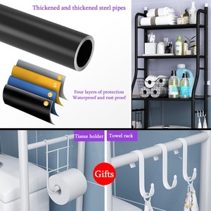 Trong nhà vệ sinh tổ chức <span class=keywords><strong>3</strong></span> tầng kim loại kệ góc đứng lưu trữ tổ chức máy giặt giá trên giá nhà vệ sinh - Product Image 5