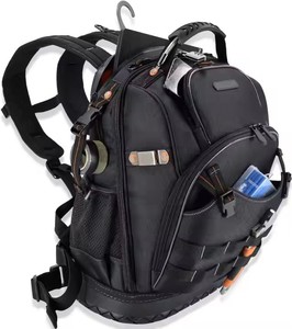 Large Waterproof Empty Carpenter Tool Kit Bag Multiple Pockets Tool Organizer Bag <b>Heavy</b> <b>Duty</b> Technician Tool Bag <b>Backpack</b> - Product Image 1