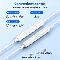 Écouteurs intra-auriculaires de type C pour smartphones universels, micro intégré, commandes intégrées, basses profondes optimisées, écouteurs filaires les plus vendus, cordon de 1,2 m