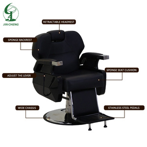JINCHENG Sillas <span class=keywords><strong>Peluqueria</strong></span> Cadeira De Barbeiro Bomba Hidráulica Profesional Todo Negro Cuero Sintético Salón Peluquería Silla - Product Image 6