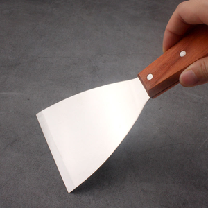 Espátula de Acero Inoxidable para Pizza y Panqueques y Espátula de Madera para Bistec, para Plancha, Parrilla y Superficie Plana, con Mango de Madera - Product Image 3