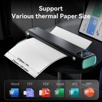Imprimante thermique portable A4 sans encre Phomemo M08D, mini imprimante thermique sans fil, imprimante thermique portable avec Bluetooth pour les voyages