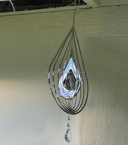 Wind Spinner 3D Wind Sculpture Water Droplets Wind Spinners Hanging Garden Decoration Bird Devices Deterrent to Scare Birds Away - Product Image 6