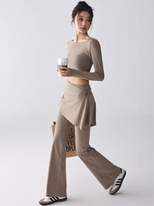 Pantalones de Yoga de Cintura Alta para Mujer, Talla Grande, Levanta Glúteos, Culottes Largos, Cintura Elástica, Resistentes a las Arrugas, Nailon/Spandex - Product Image 3