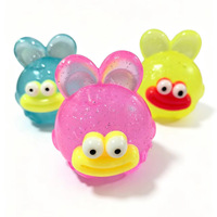 Jouet à presser Lapin à grande bouche de dessin animé, super doux, en gelée, anti-stress, poupée sensorielle fantaisie, lot en boîte de présentation pour la vente en gros