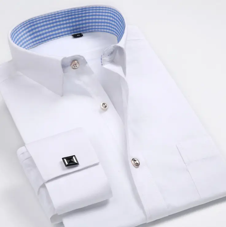 Wholesale custom of high quality French cufflinks long sleeve shirts men's shirts