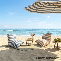 Fauteuil pouf moderne d'extérieur avec rangement, grand canapé paresseux tendance pour jardin, piscine, relaxation, salon intérieur
