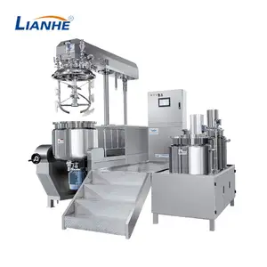 Mesin krim Losion badan wajah, mesin pengaduk vakum Homogen Stainless Steel, Mixer homogenisasi geser tinggi untuk pasta krim kosmetik