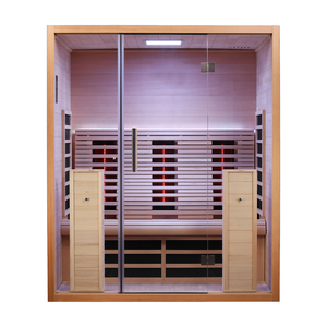 Sauna domestique de luxe en bois de pruche, infrarouge lointain, pour 2-3 personnes, vente directe usine, détox vapeur sèche, 110V - Product Image 5