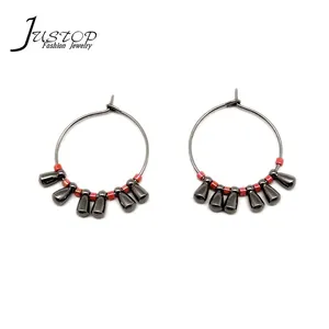 stainless steel jewelry round hoop earrings jewelry japanese miyuki beads earrings