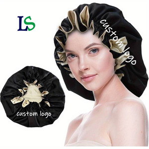 <span class=keywords><strong>Bonnet</strong></span> réversible en satin <span class=keywords><strong>Bonnet</strong></span> en soie avec logo personnalisé pour dormir <span class=keywords><strong>Bonnet</strong></span> de cheveux doublé en satin à double couche pour femmes cheveux bouclés naturels - Product Image 1
