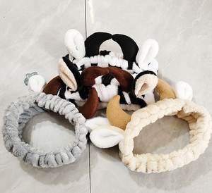 批发可爱发带甜美牛头带化妆洗脸面部头带牛角女女孩 - Product Image 6