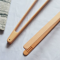 Holz-Servierzangen für Steak und Brot Küche Restaurant Bäckerei Tisch-Servierutensilien Naturholz-Design