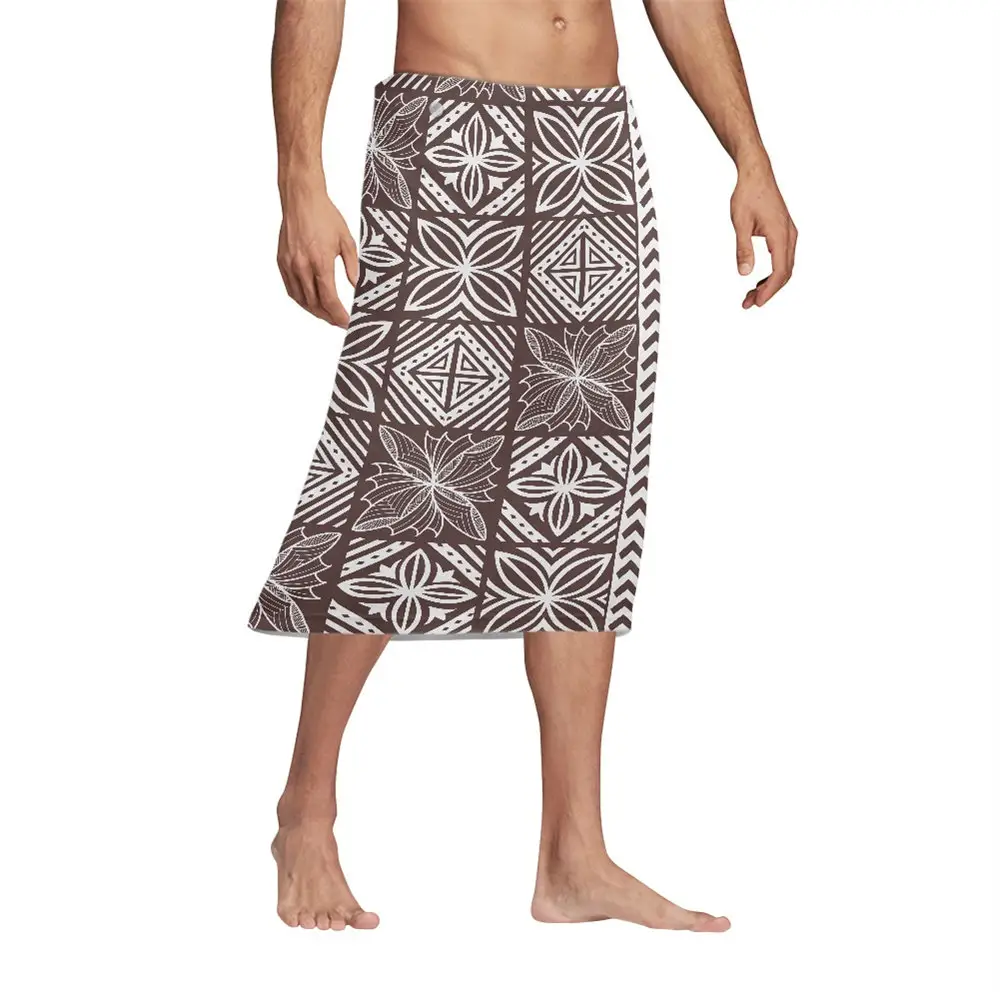 Wholesale Men Lungi Polynesian Tribal Printed Indonesia Skirts Asia & Pacific Islands Lavalava Sarong Polyester Indonesia Skirts