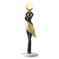 Décoration d'Intérieur Luxe Fille Figurine Sculpture Lumières LED Meubles de Bureau Accessoires Maison Déco de Chambre Cadeau Artisanat Résine