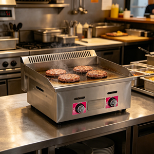 Plancha de Cocina de Acero Inoxidable con Dos Quemadores para Uso Comercial - Product Image 2