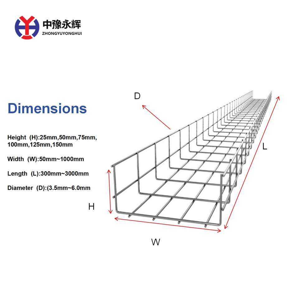 Standard Cable Tray Widths Galvanised Wire Basket Cable Tray Wire Mesh Cable Tray 2m Length X 2 ...