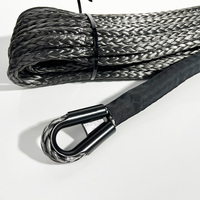 Câble de ligne synthétique de câble métallique de treuil synthétique noir Dyneema de 1/2 pouces avec manchon de protection
