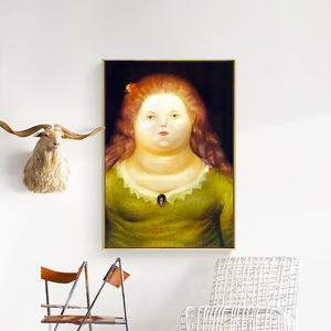 Puro fatto a mano impressione ragazza grassa ritratto pittura a olio su tela per la decorazione della camera famosa pittura elegante donna grassa immagine da parete - Product Image 2