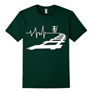 Camiseta con gráfico de latido de corazón de tren, regalo para amantes de las vías férreas y locomotoras, camiseta de algodón de manga corta oversize, estilo streetwear, top informal - Product Image 4