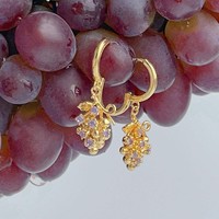 Trendy Europese Amerikaanse stijl fruit-thema oorringen - koper zirkoon dames sieraden - gouden grensoverschrijdende kleurbehoud