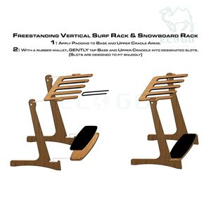 Planche de surf verticale stockage autoportant planche de surf en bambou présentoir support de planche de surf en bois - Product Image 4