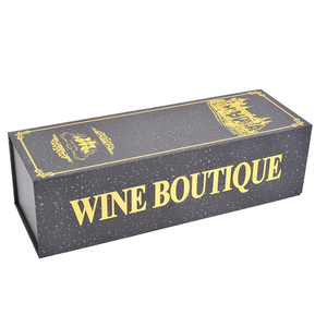 Boîte cadeau rigide pour vin, en carton rectangulaire, avec doublure en satin, impression quadricolore, emballage haut de gamme pour boissons - Product Image 3