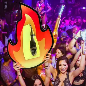 Gece kulübü parti yangın alev el şampanya şişesi Glorifier LED ekran standı VIP şişe servis sunum