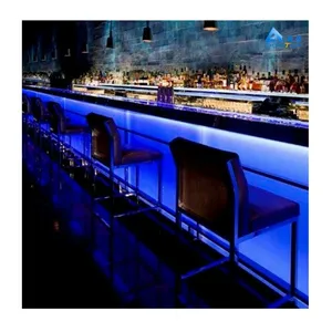 Meubles de bar design moderne, éclairage LED, boîte de nuit, cocktail, bière, comptoir de bar, 1 pièce