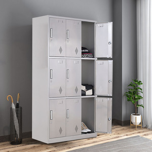 Heavy-Duty Stainless Steel Wardrobe <b>with</b> <b>Key</b> <b>Lock</b> Gym Office Hospital Storage Cabinet for Security Durability for Apartment Use - Product Image 6