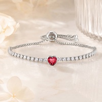 Bracelet ajustable tendance en forme de cœur avec pierre de naissance, style minimaliste INS haut de gamme