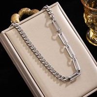 Collier en acier inoxydable doré pour femmes en gros, bijoux