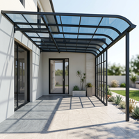 Cochera Modular de Aluminio para Exteriores, Uso Doméstico, con Múltiples Espacios, Techo Arqueado, Personalización Profunda