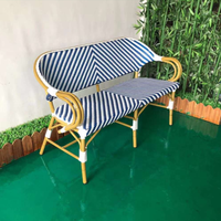 Vente en gros de meubles en rotin canapé d'extérieur restaurant jardin Paris France meuble en osier chaise en aluminium Bistro banc en rotin