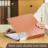 Carpeta de Documentos de Doble Orificio en Color Retro, Resistente a los Arañazos y Duradera, Organizador de Archivos para Oficina