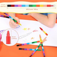 Muestra Gratis de Lápices Apilables y Coloridos, Regalos DIY Arcoíris para la Escuela, Oficina, Fiestas de Cumpleaños, Crayones Apilables