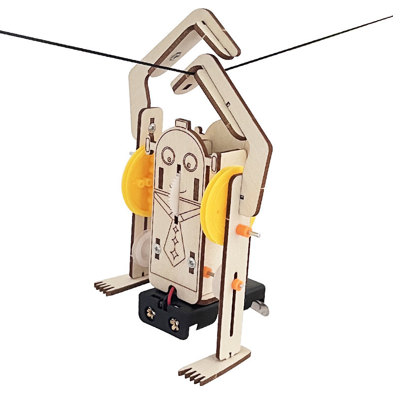 Robot trepador de cuerda de madera DIY