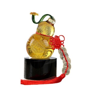 Adorno de calabaza de cristal, tallado en relieve de vidrio, decoración con borlas rojas para el hogar, oficina, escritorio, decoración de gabinete, regalo del Día de la Madre - Product Image 5