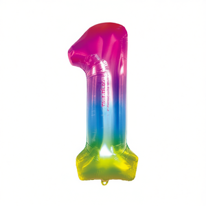 Party Love Number 1 <b>Balloon</b> 100cm Multicolor Foil Birthday Party <b>Decor</b> Kids - Product Image 1