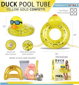 Factory direct <b>Inflatable</b> Duck Pool <b>Float</b> Heavy Duty Vinyl UV Resistant Animal Duck Swim Ring Kids Adults Pool Beach Party - Product Image 2