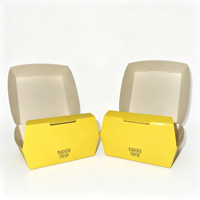 Fabricante Líder de Cajas para Hamburguesas Desechables de Cartón Blanco Ecológico, Diseño Personalizado, Grado Alimenticio, con Laminado Brillante y UV Localizado