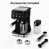 Machine à café expresso semi-automatique électrique professionnelle en acier inoxydable, 20 bars de haute pression, système de brassage rapide pour la maison