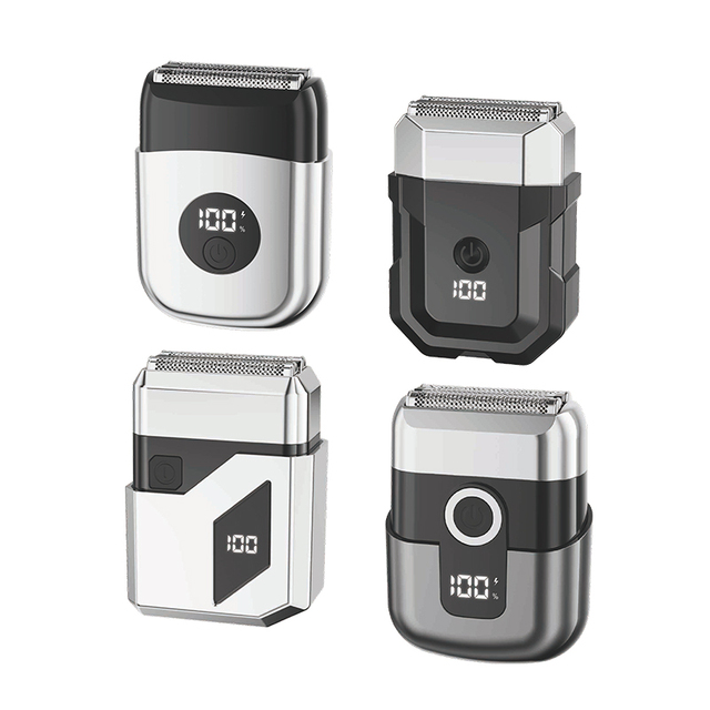 Compact Mini Electric Foil Shaver for Men Waterproof Cordless Wet Dry Razor with LED Display USB Powered